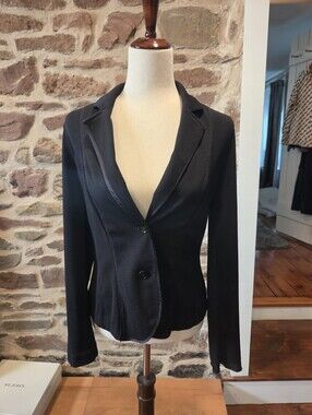 Women's Marc Cain Black Textured Two-Button Blazer